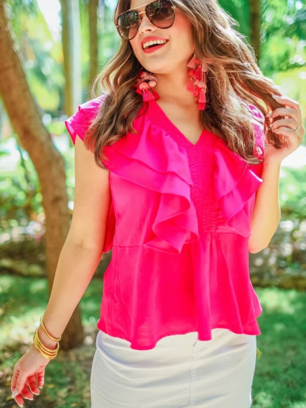 Get The Scoop Ruffle Top